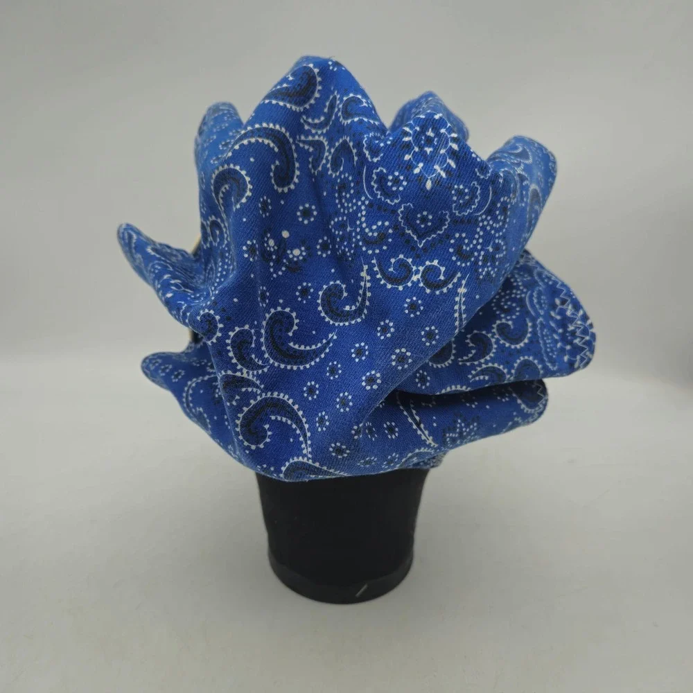 Vintage Sun Bonnet‎ Hat Blue Paisley Bandana Pioneer Frontier Hollie Hobbie